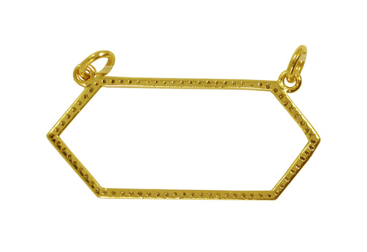 Art Deco Shape 14k Solid Gold Diamond Pendants. Genuine handmade pave diamond Pendant.1 4k Solid Gold Diamond Pendants.