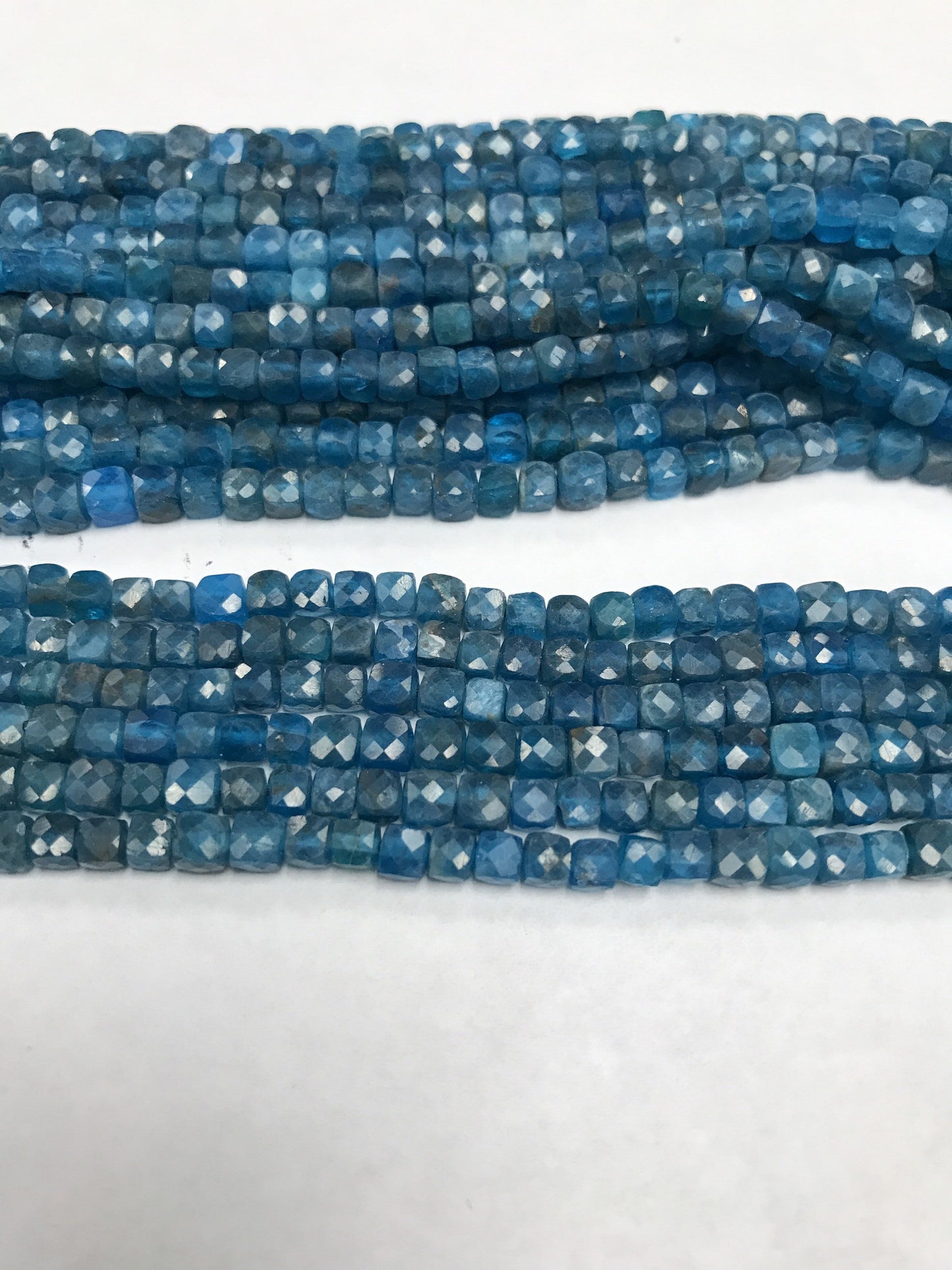 Apatite, Neon Apatite Faceted Square, Apatite faceted box, faceted cube