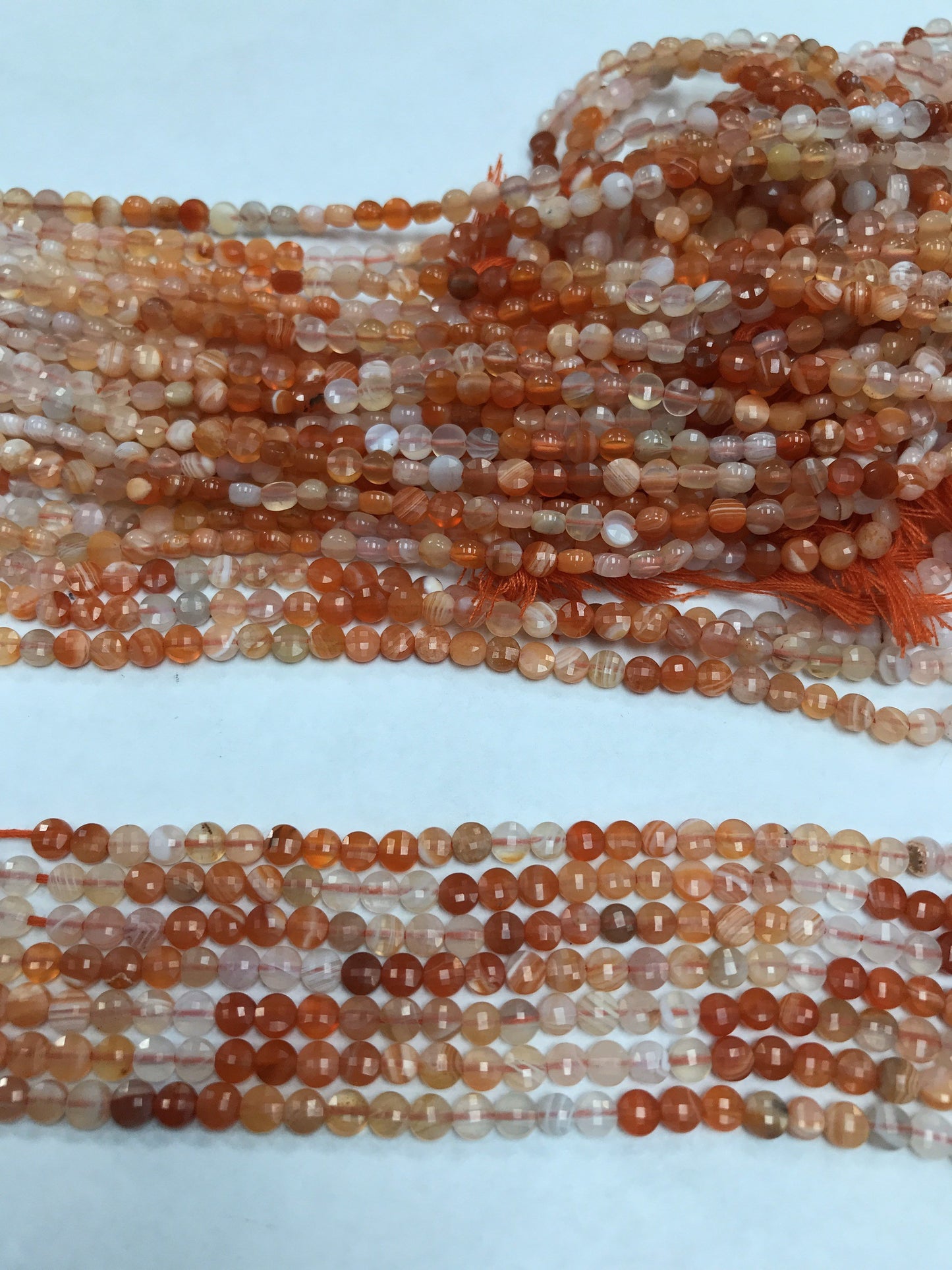 Carnelian Beads Coin facetted, Coin Facetted Beads,
