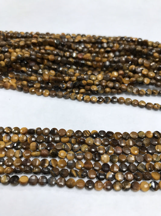 Tiger eye faceted beads coin, beads coin,beads, coin
