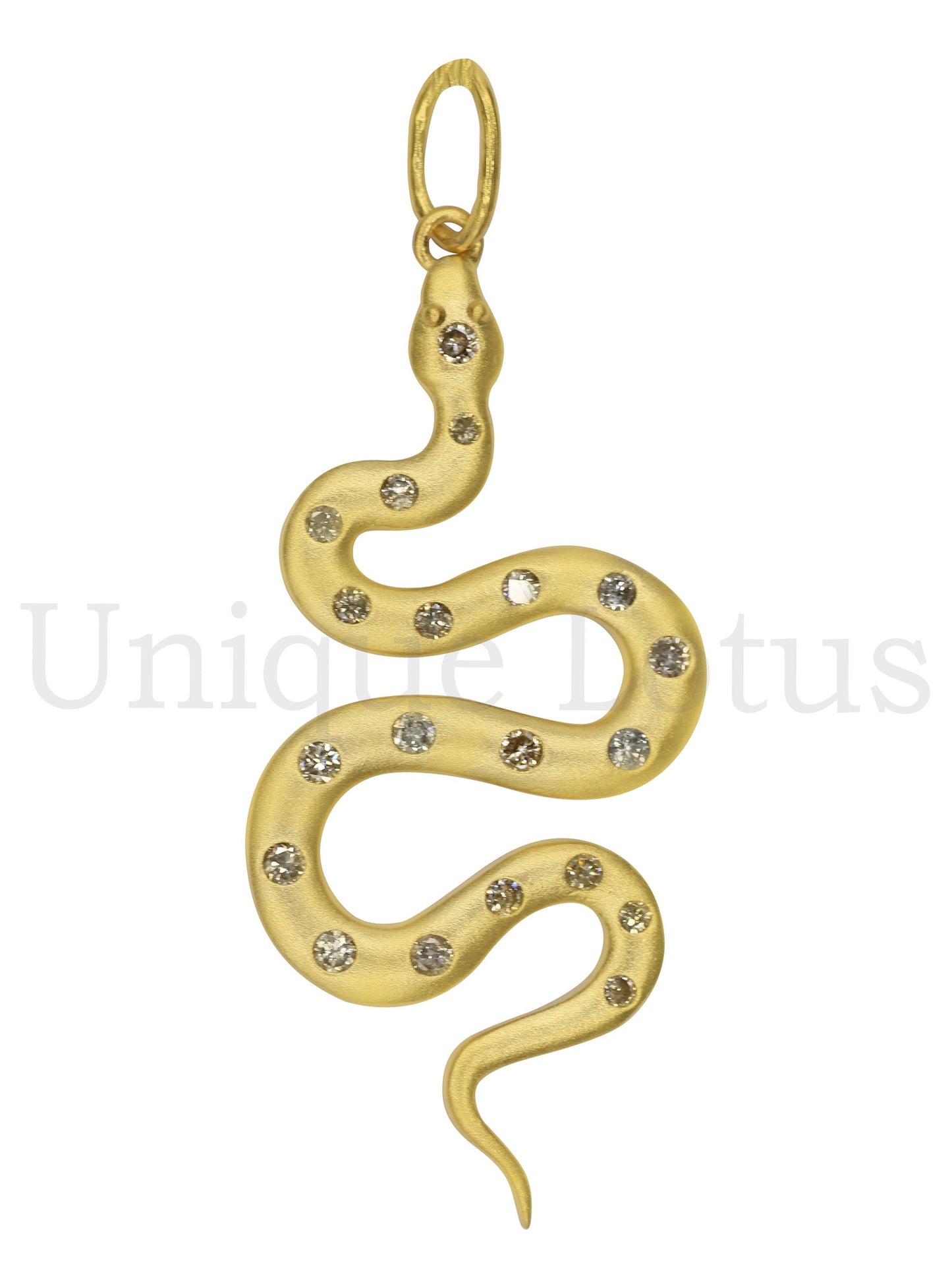 Snake Shape 14k Solid Gold Diamond Pendants. Genuine handmade pave diamond Pendant.1 4k Solid Gold Diamond Pendants.