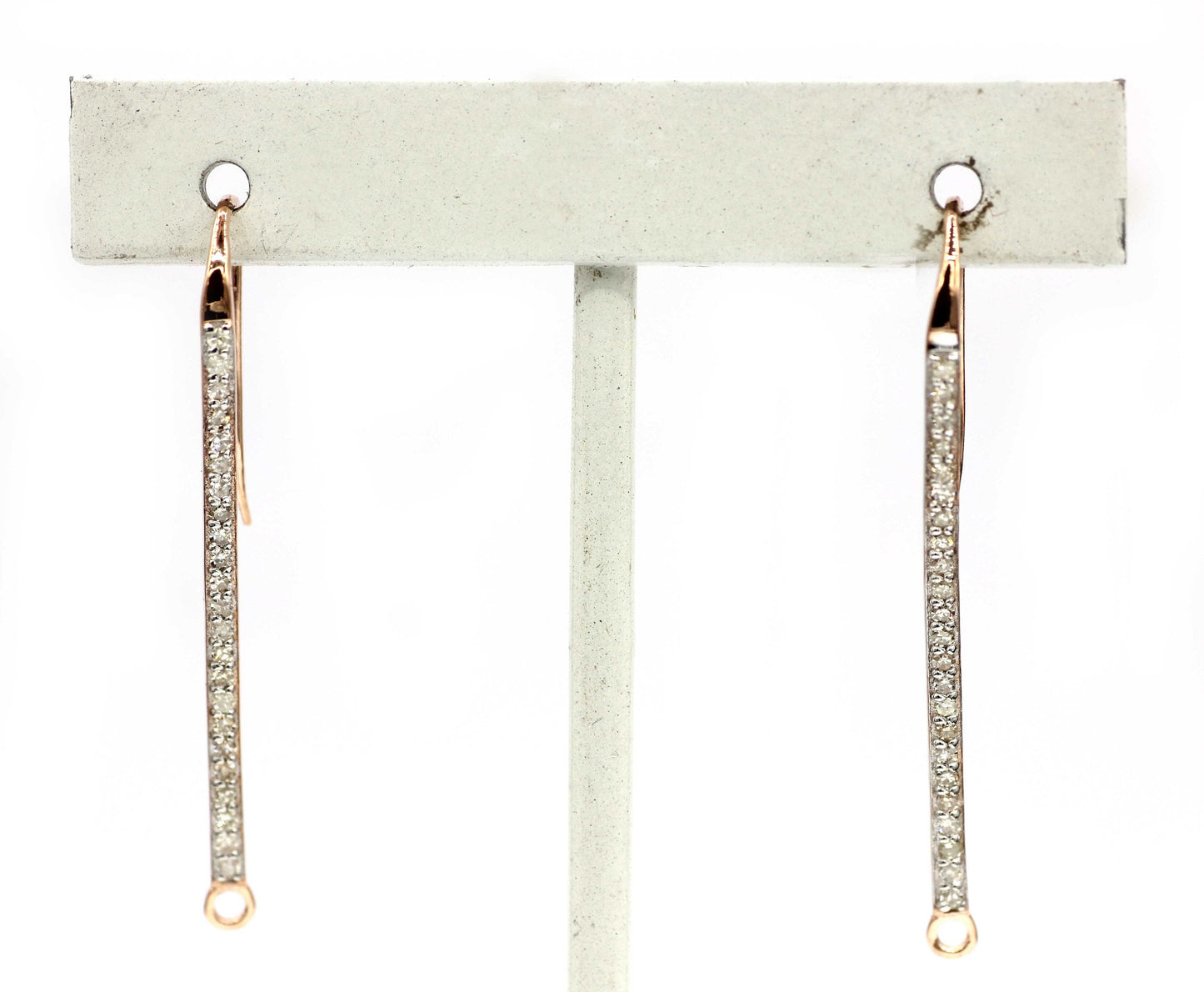 14k Solid Gold Diamond Earring. Genuine handmade pave diamond Earring.14k Solid Gold Diamond Earring..