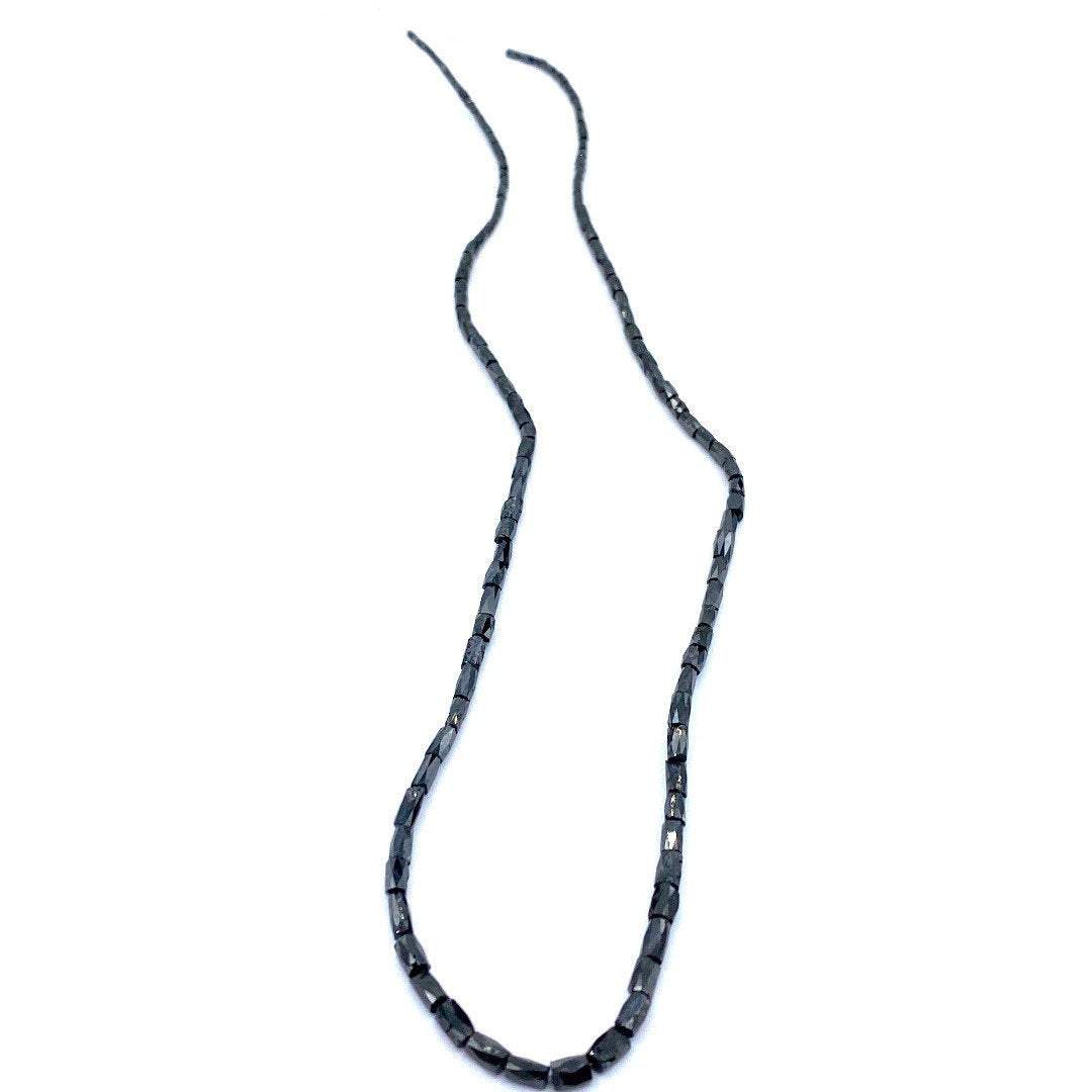 Black Diamond Beads Faceted Cylinder