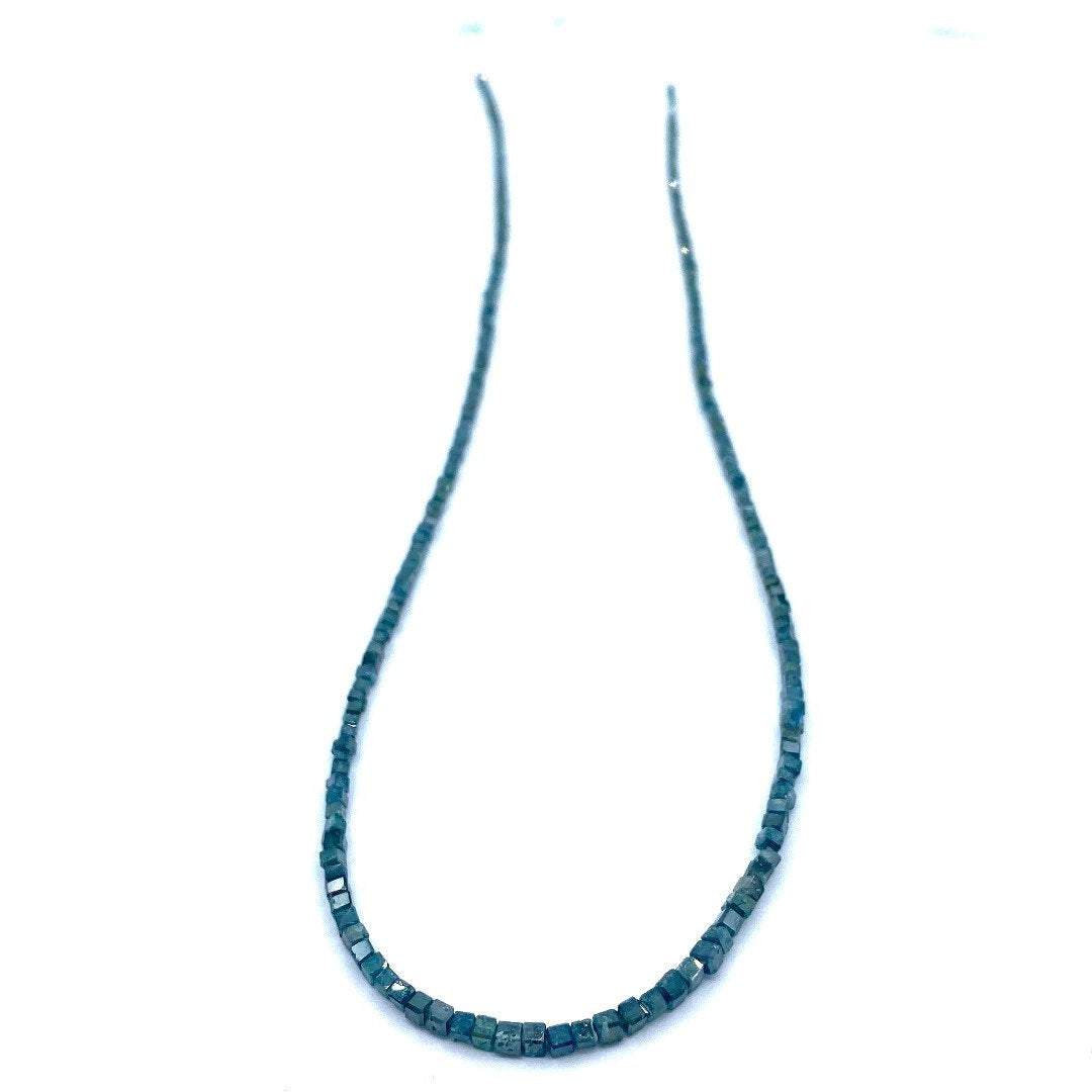 Blue Diamond Beads Faceted Square Strands