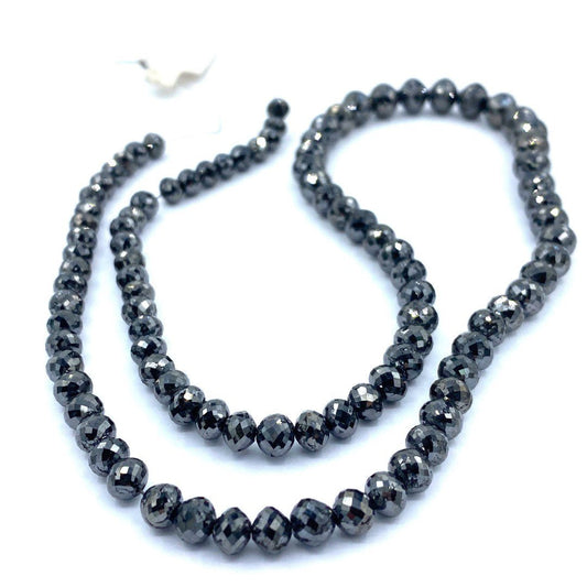 Black Diamond Beads Faceted Rondelle 5 to 7mm