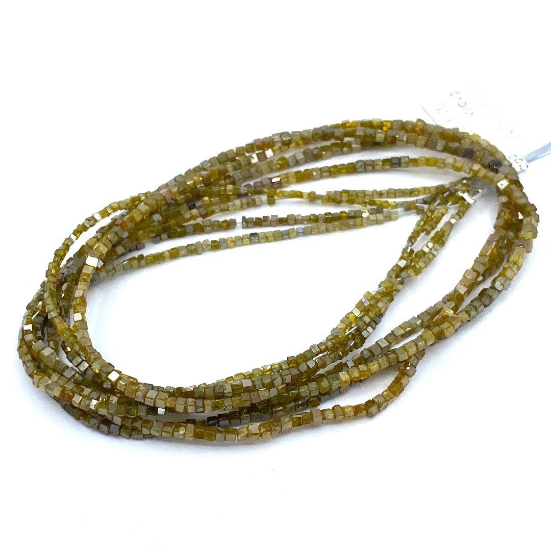 Yellow Diamond Beads Square, 15 inch strand,Natural Golden Yellow Diamond Cubes,