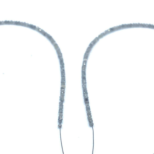 Gray Diamond Beads Faceted Rondelle