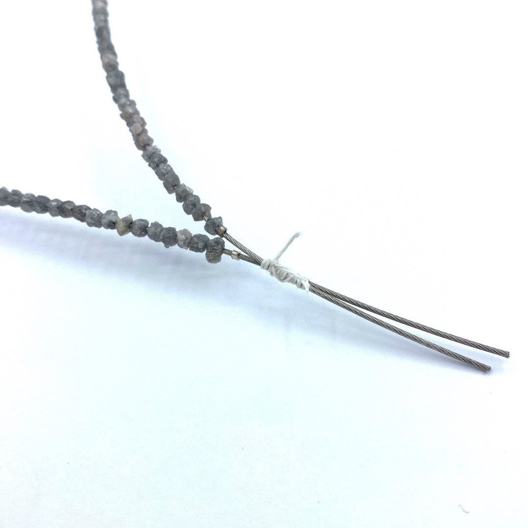 Gray Diamond Fine polished Chips, 15 inch Strand, Diamond Rough Beads