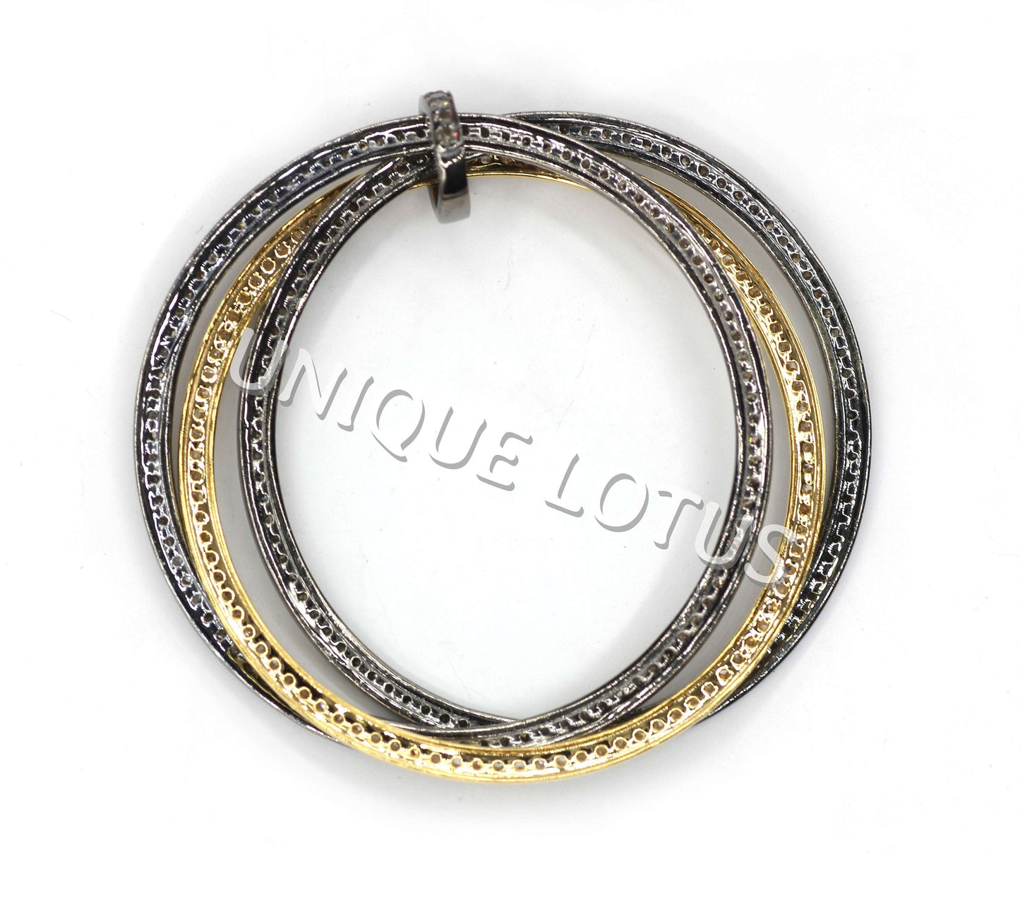 Round Shape 14K Gold & Silver Diamond Pendant .925 Oxidized Sterling Silver Diamond Pendant, Genuine handmade pave diamond Pendant.