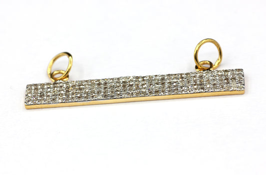 Rectangle Shape 14k Solid Gold Diamond Pendants. Genuine handmade pave diamond Pendant.1 4k Solid Gold Diamond Pendants.