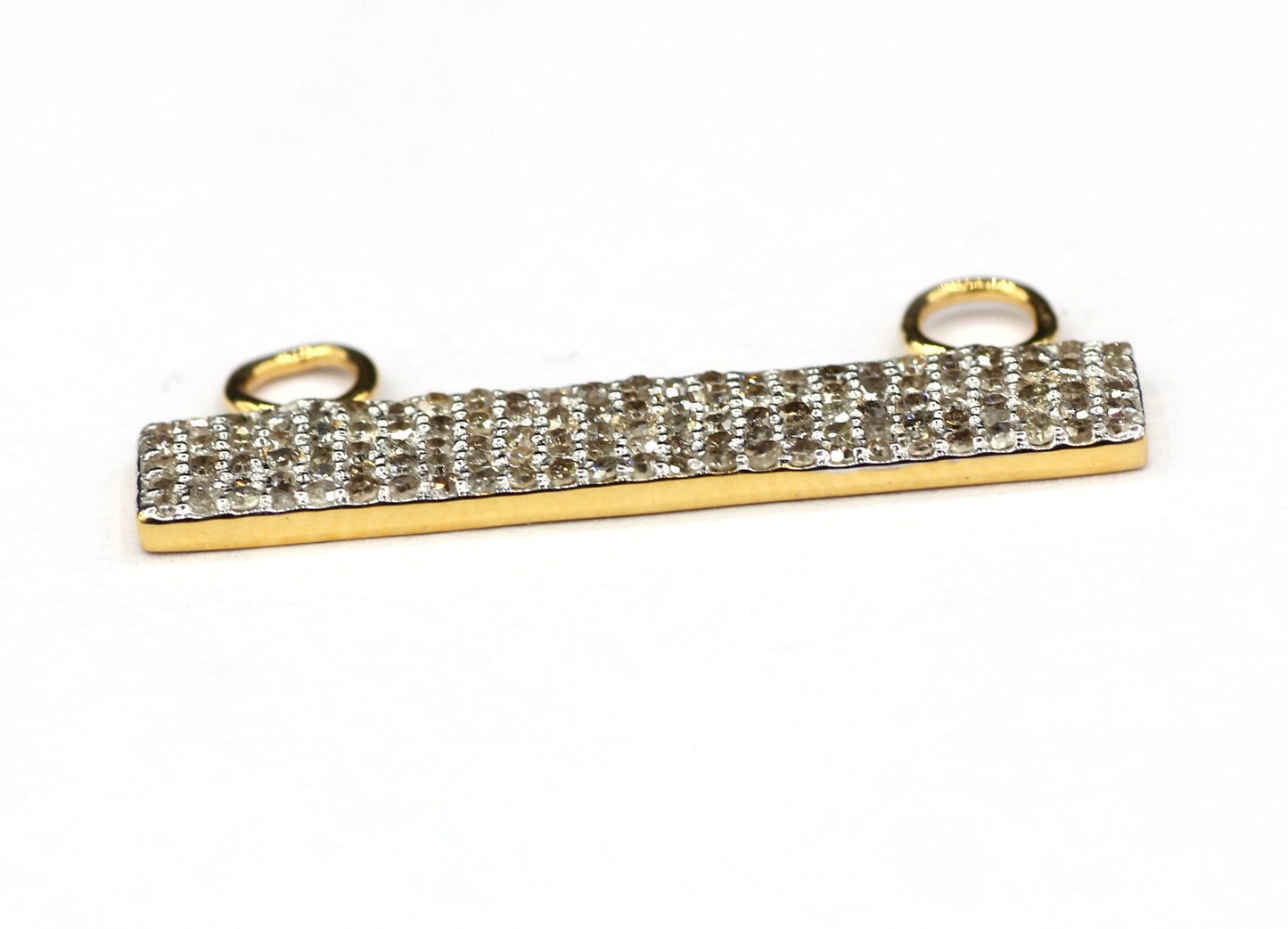 Rectangle Shape 14k Solid Gold Diamond Pendants. Genuine handmade pave diamond Pendant.1 4k Solid Gold Diamond Pendants.