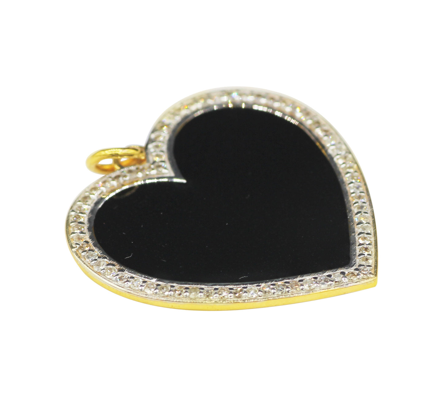 Heart Shape 14k Solid Gold Diamond Pendants. Genuine handmade pave diamond Pendant .14k Solid Gold Diamond Pendants.