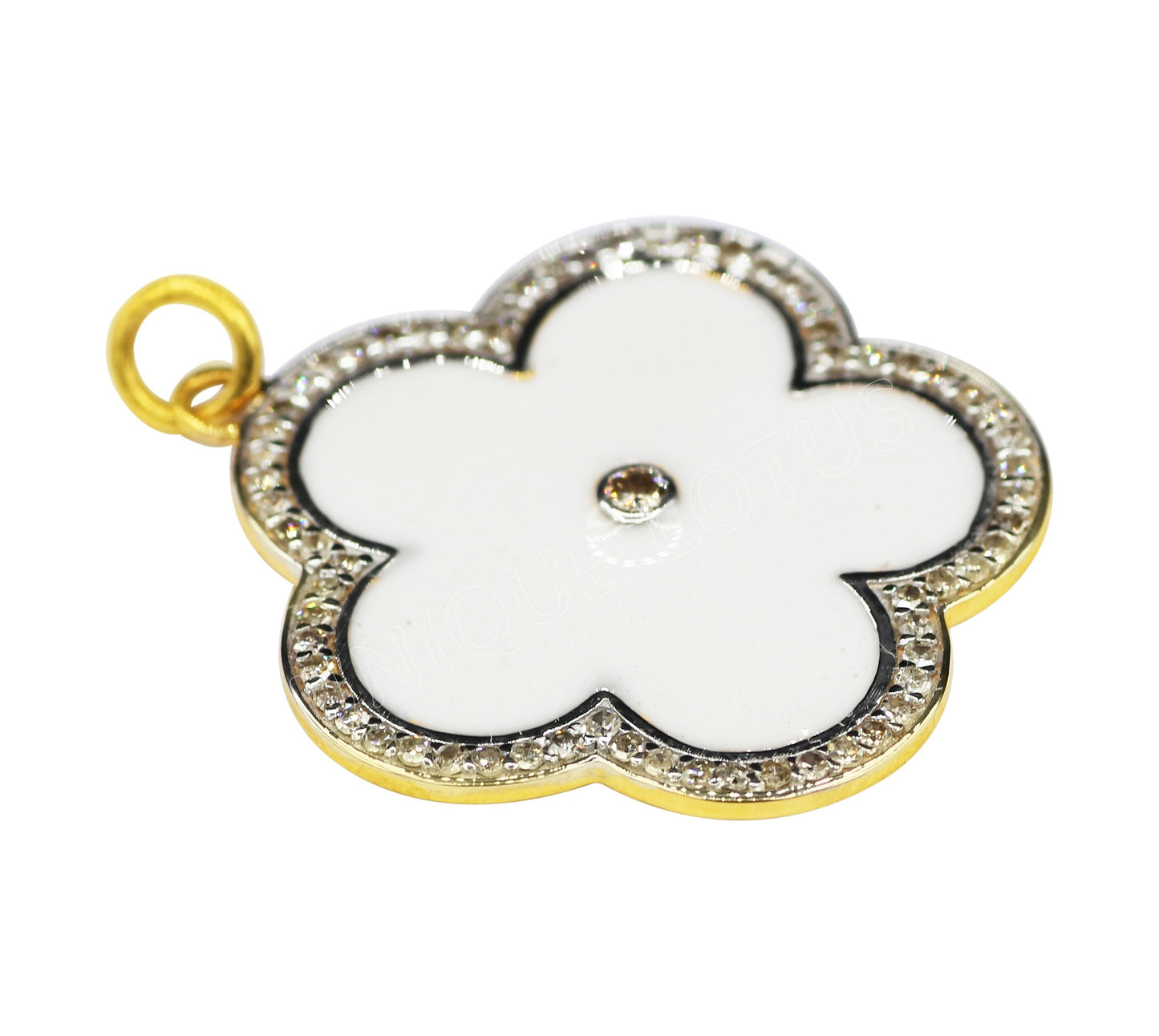 Flower Shape 14k Solid Gold Diamond Pendants. Genuine handmade pave diamond Pendant .14k Solid Gold Diamond Pendants.