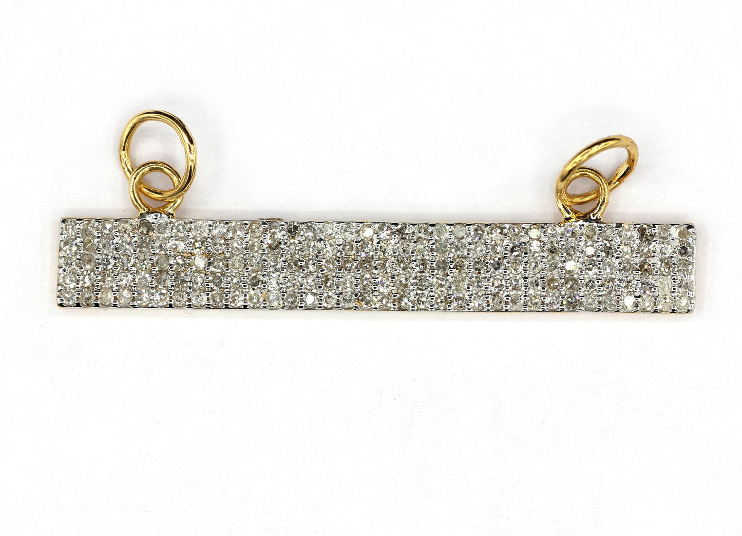 Rectangle Shape 14k Solid Gold Diamond Pendants. Genuine handmade pave diamond Pendant.1 4k Solid Gold Diamond Pendants.