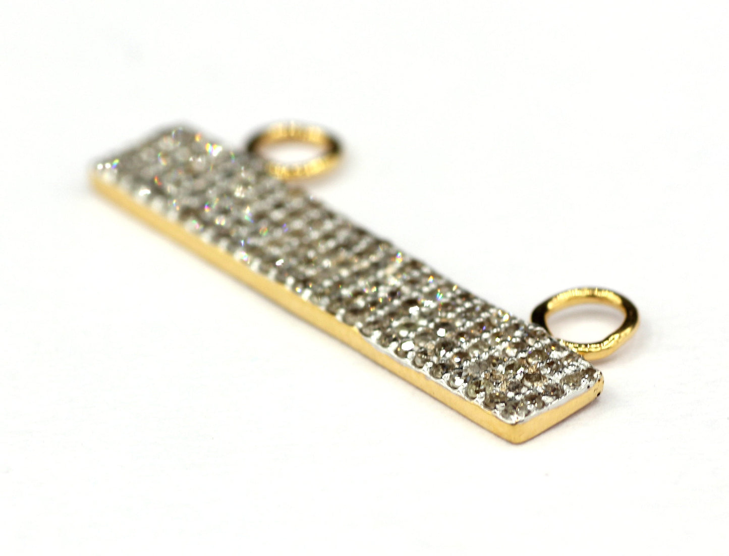 Rectangle Shape 14k Solid Gold Diamond Pendants. Genuine handmade pave diamond Pendant.1 4k Solid Gold Diamond Pendants.