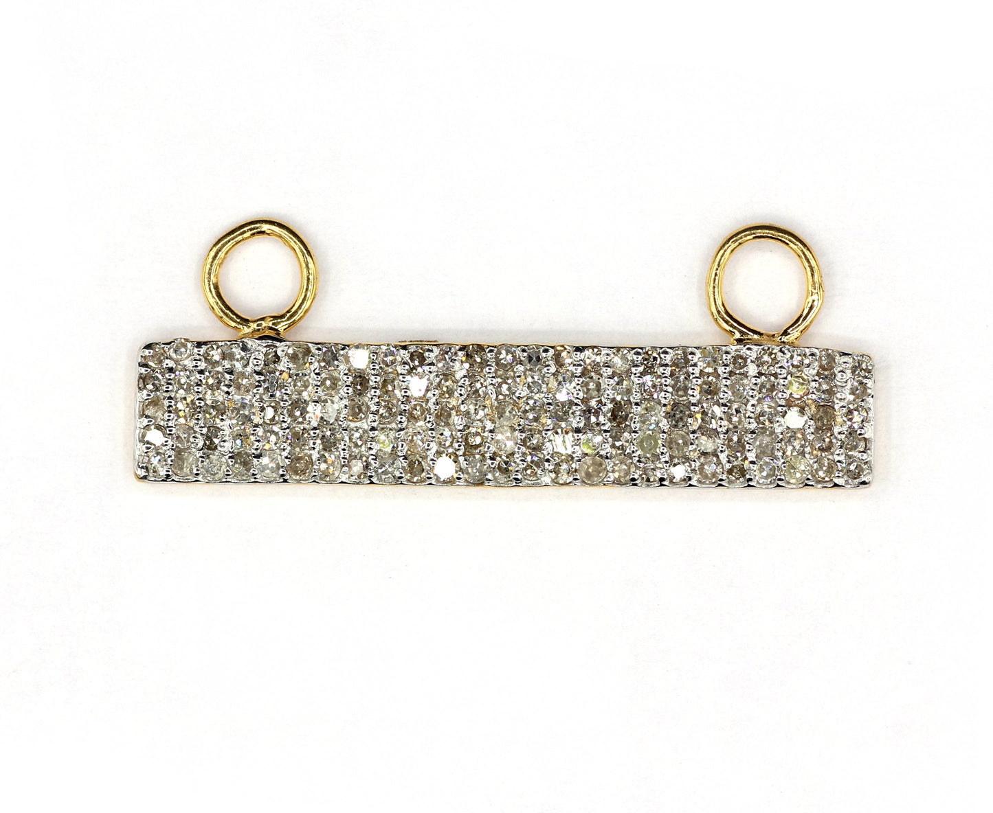 Rectangle Shape 14k Solid Gold Diamond Pendants. Genuine handmade pave diamond Pendant.1 4k Solid Gold Diamond Pendants.