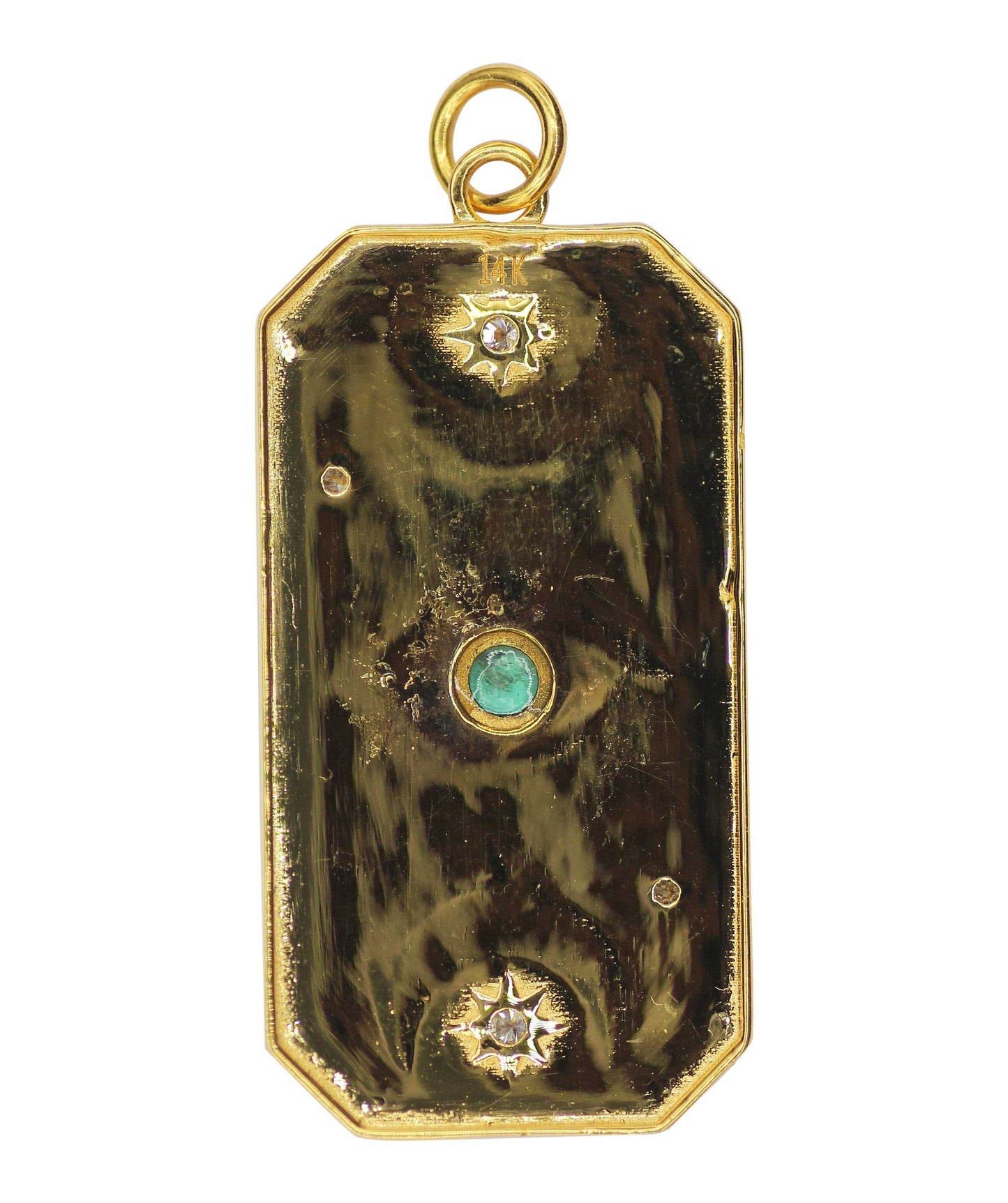 Rectangle Shape 14k Solid Gold Diamond Pendants. Genuine handmade pave diamond Pendant.14k Solid Gold Diamond Pendants.
