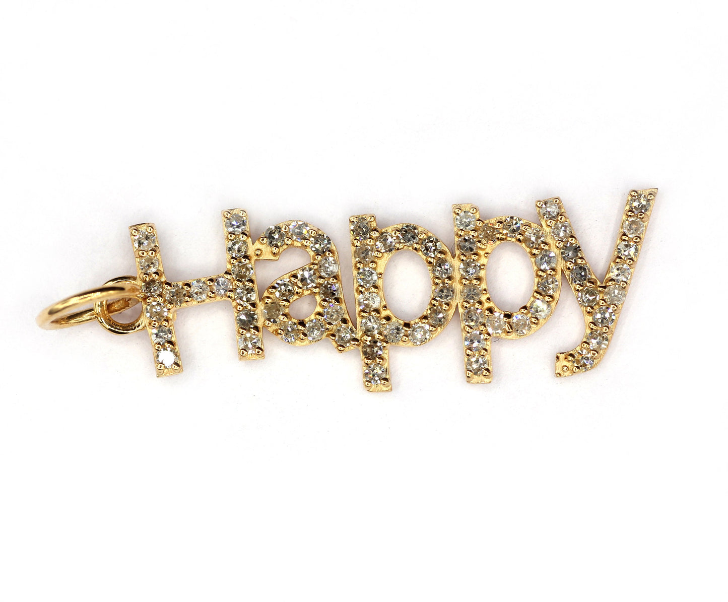 Smile 14k Solid Gold Diamond Pendants. Genuine handmade pave diamond Pendant. 14k Solid Gold Diamond Pendants.
