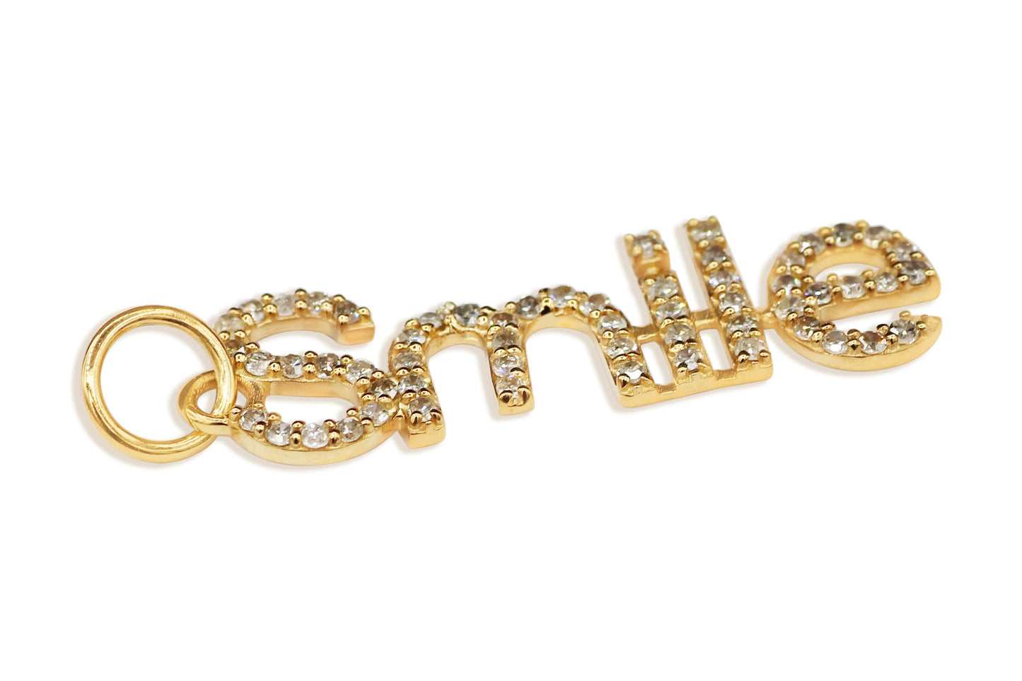 Smile 14k Solid Gold Diamond Pendants. Genuine handmade pave diamond Pendant. 14k Solid Gold Diamond Pendants.