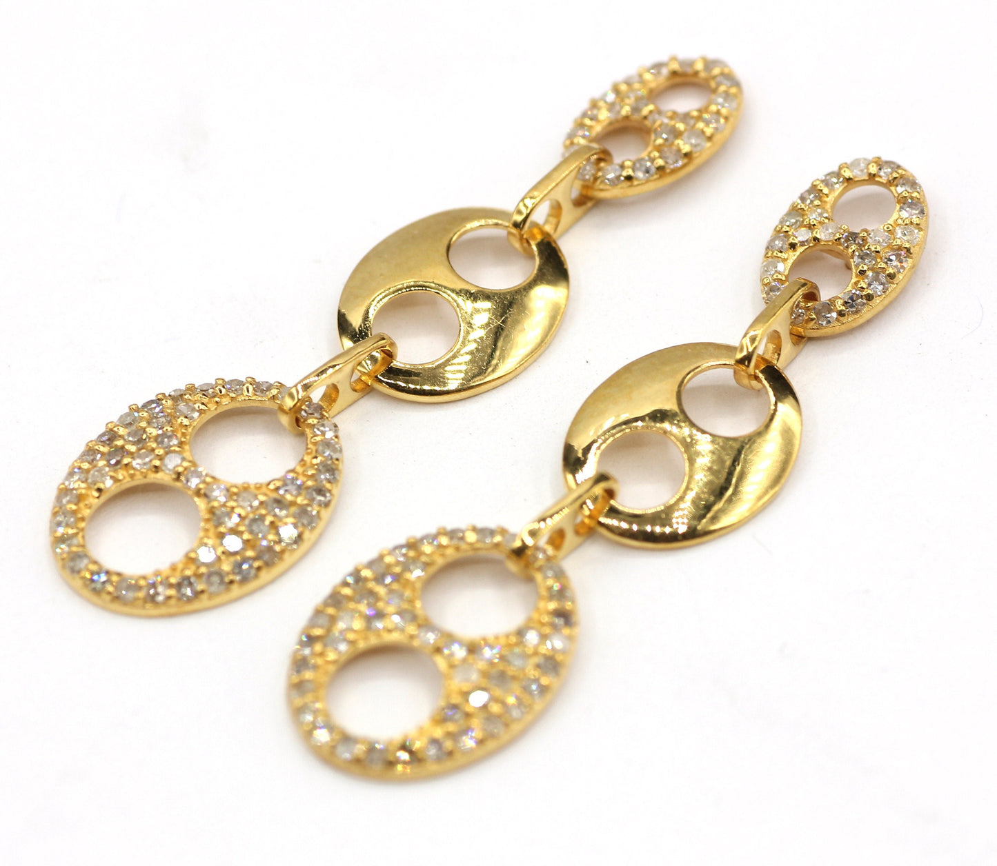 Round 14k Solid Gold Diamond Studs Earring. Genuine handmade pave diamond Studs Earring . 14k Solid Gold Diamond Studs Earring..