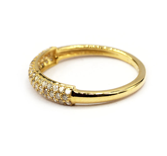 Open Shape 14k Solid Gold Diamond Rings. Genuine handmade pave diamond Rings.