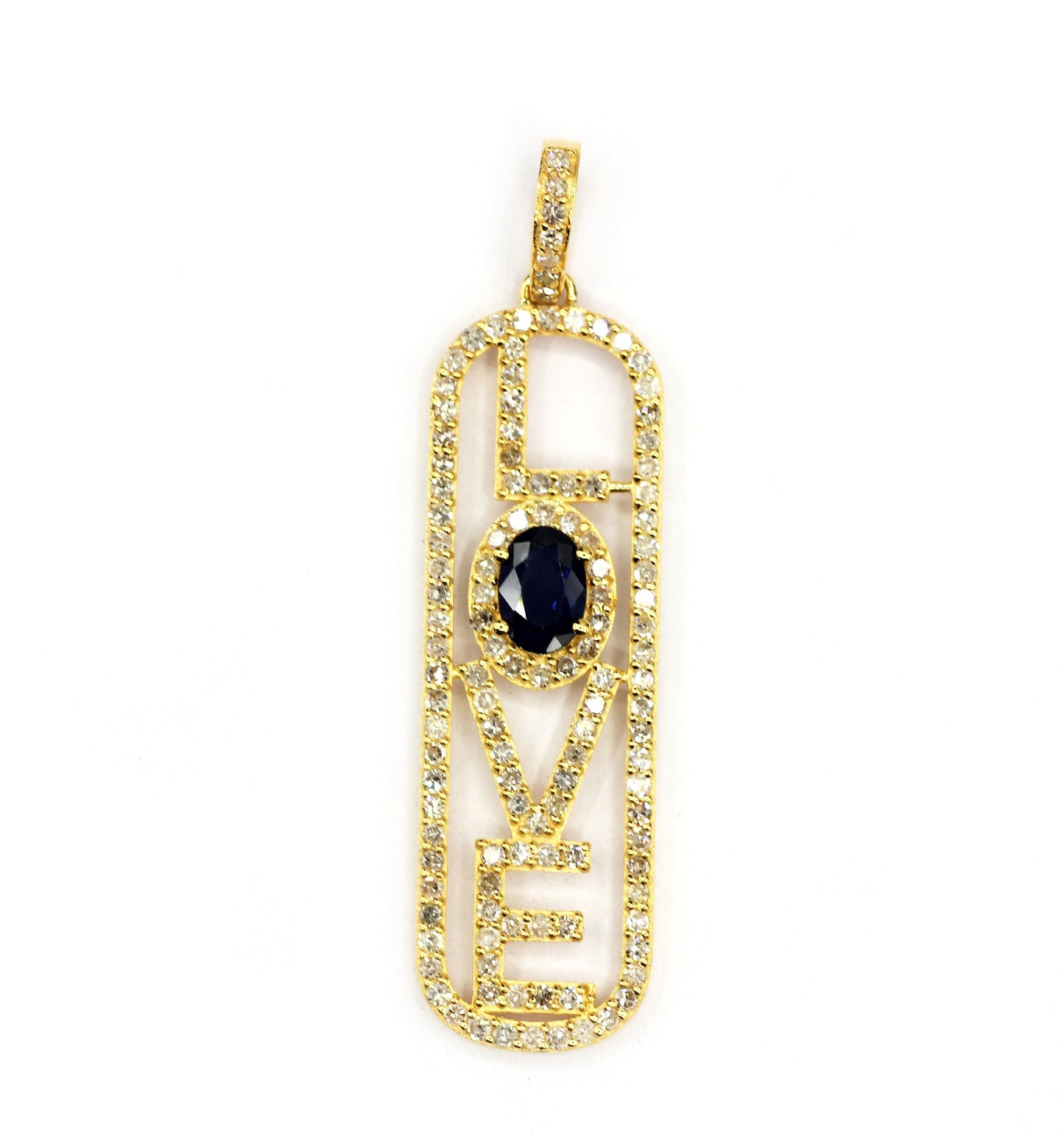 Love 14k Solid Gold Diamond Pendants. Genuine handmade pave diamond Pendant. 14k Solid Gold Diamond Pendants.