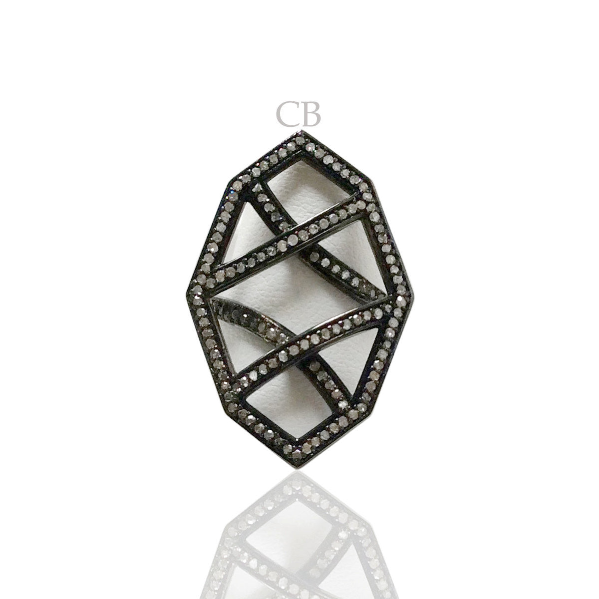Designer Ring,Pave Diamond Ring,Diamond Ring,Pave Ring, Statement Ring, Oxidized Silver