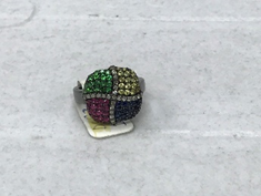 Multi-Color Gemstones Diamond Ring
