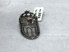 Open Diamond Ring with Ruby