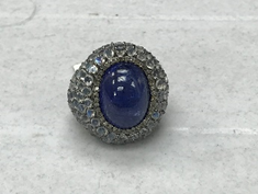 Diamond Ring with Sapphire Stone
