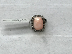 Square Diamond Ring with Gemstone