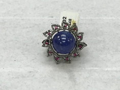 Sunburst Diamond Ring with Ruby