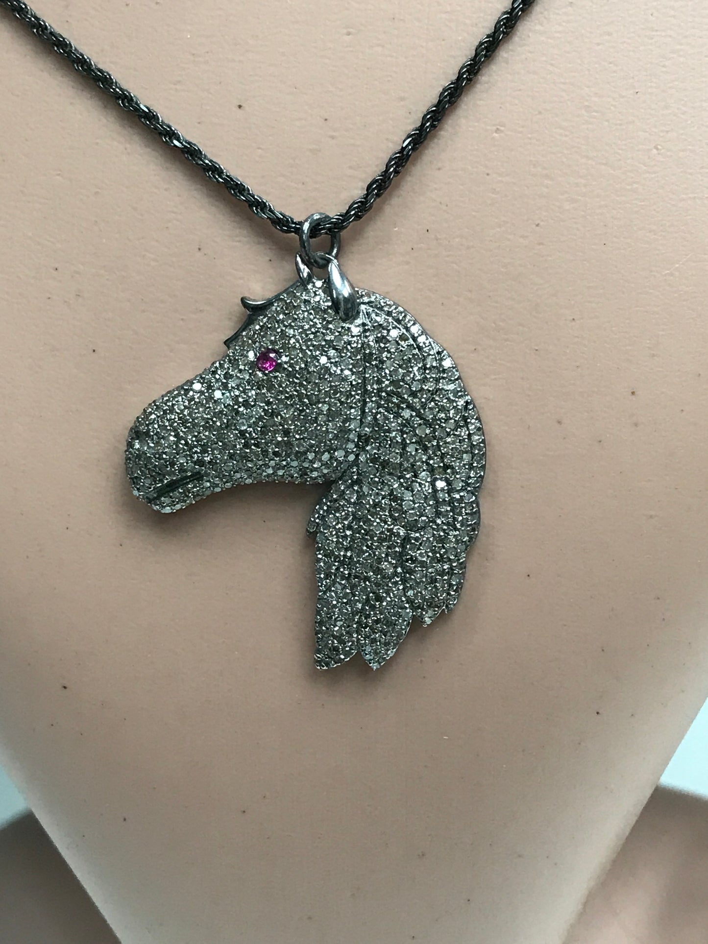 Horse Head Diamond Pendant
