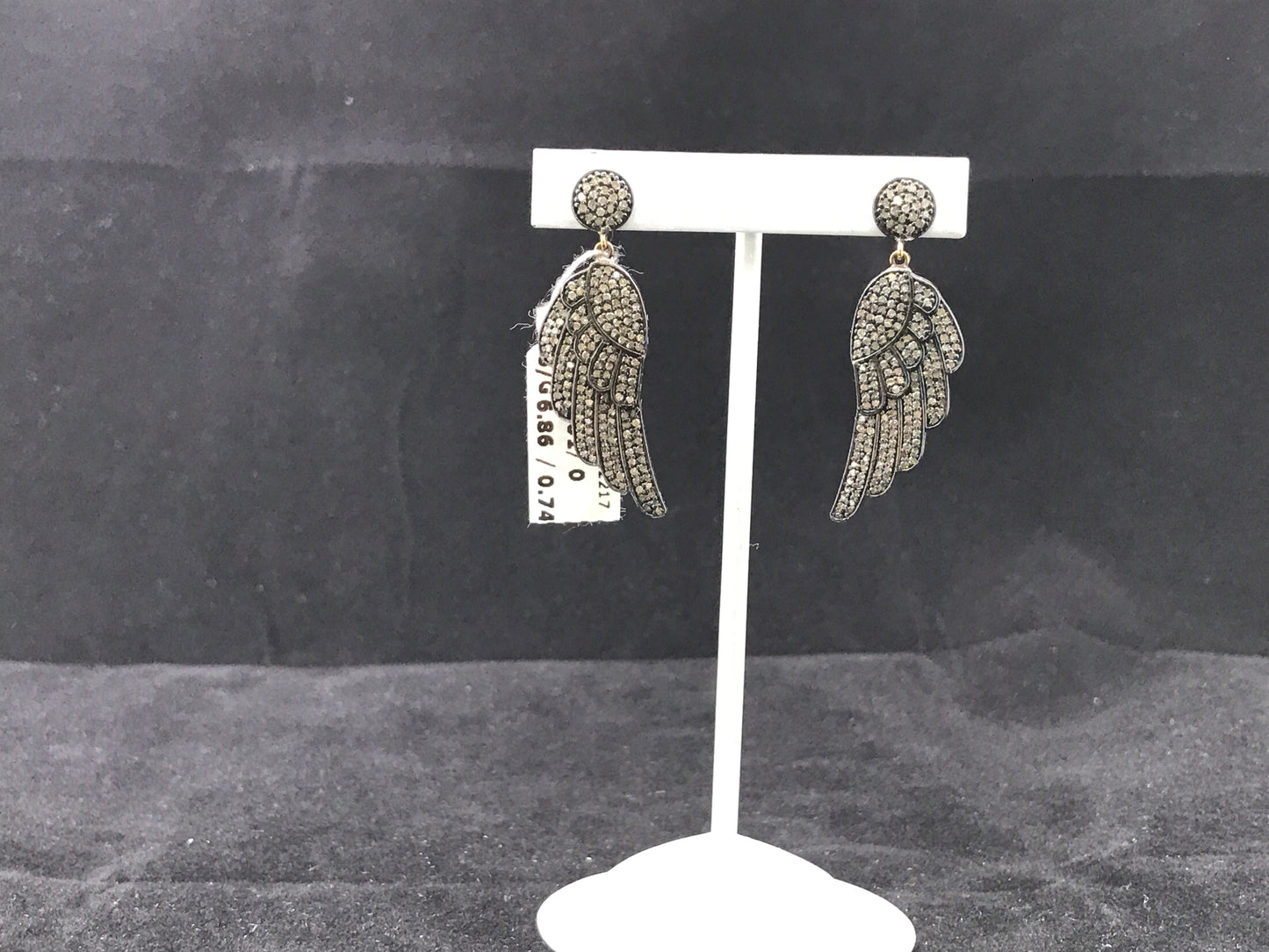 Diamond and Silver Black Rhodium Finish Earring