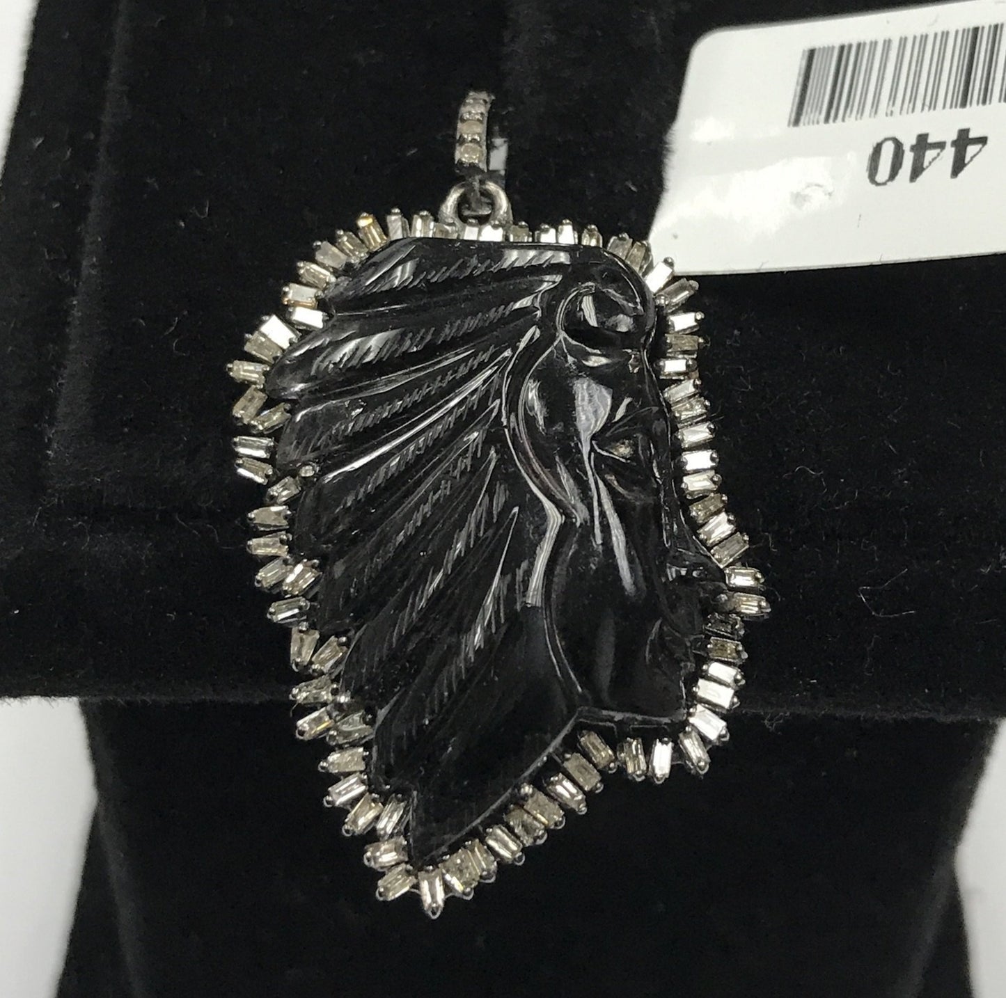 Tourmaline Carvings and Diamond Pendant