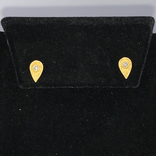 Tear Drop Diamond Earring Stud