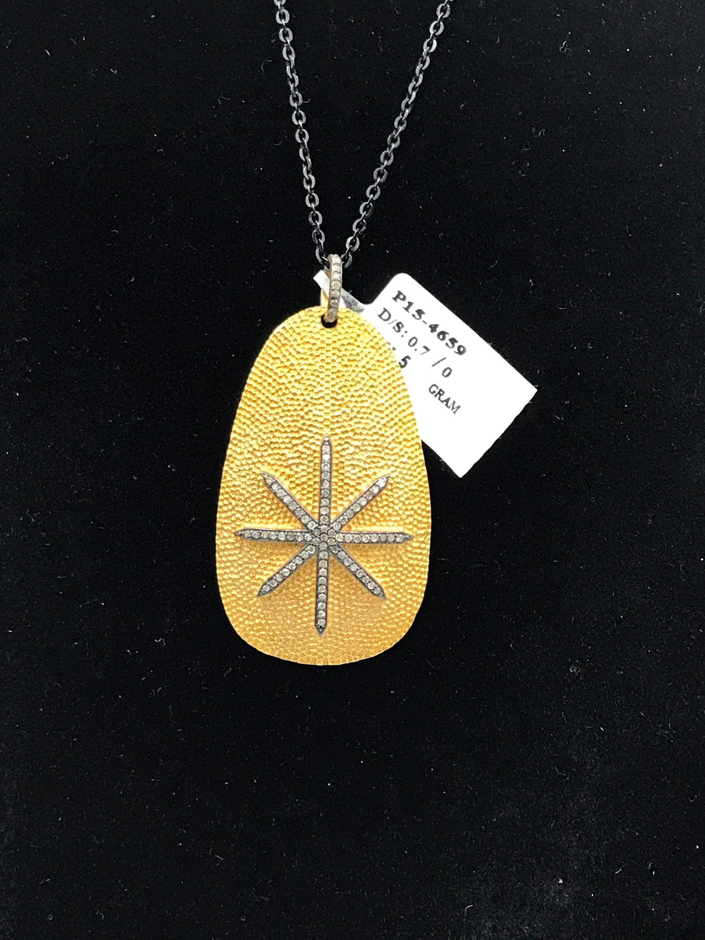 Droplet Shape with Star Burst Encrusted Diamond Pendants & Charms