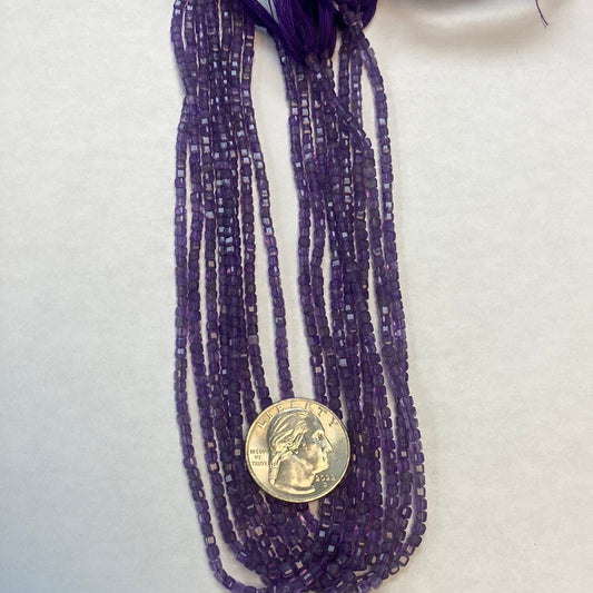 Amethyst Faceted Square, Amethyst faceted box, faceted cube