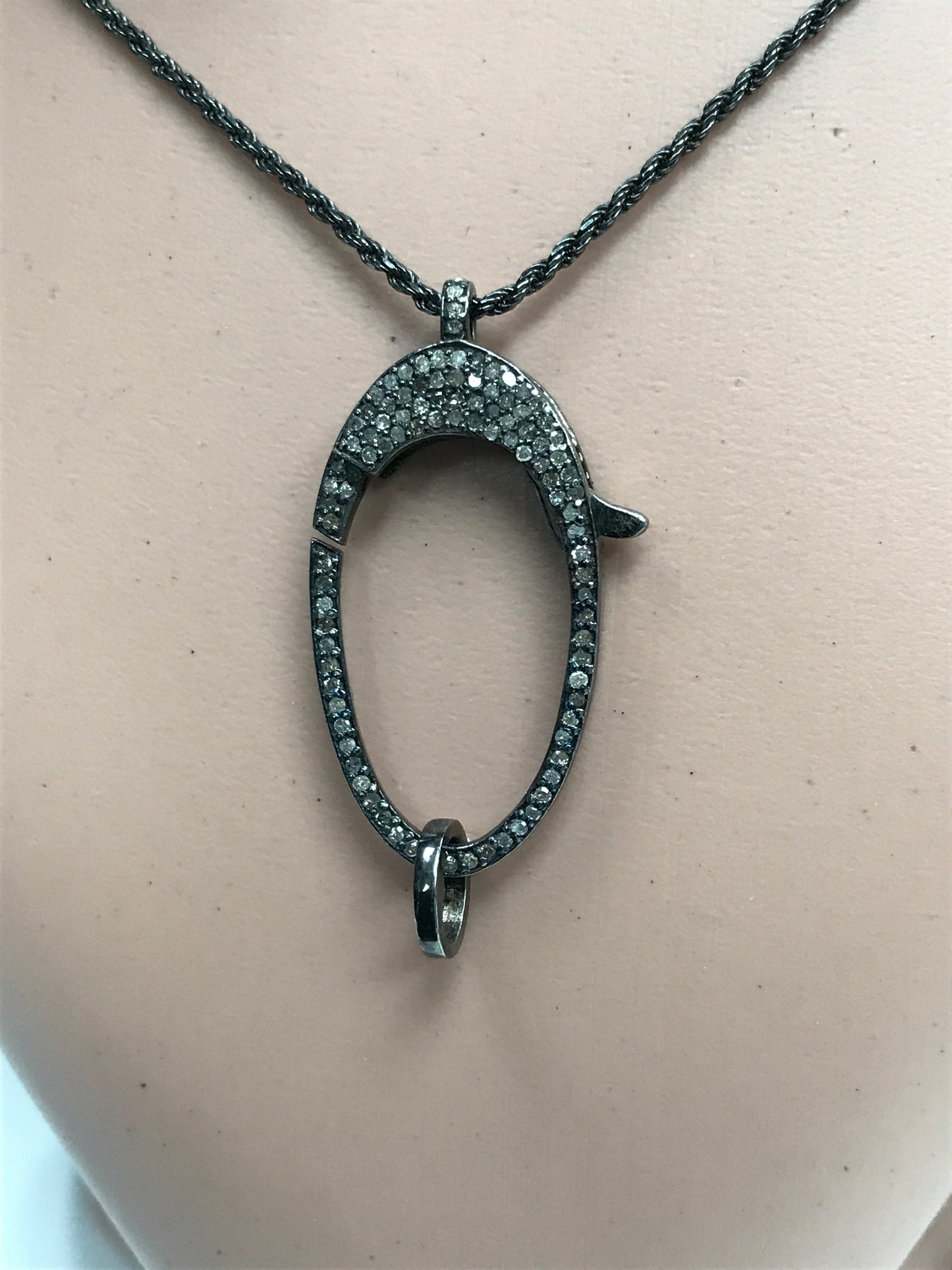 Pave Both side Diamonds Lobster Clasp