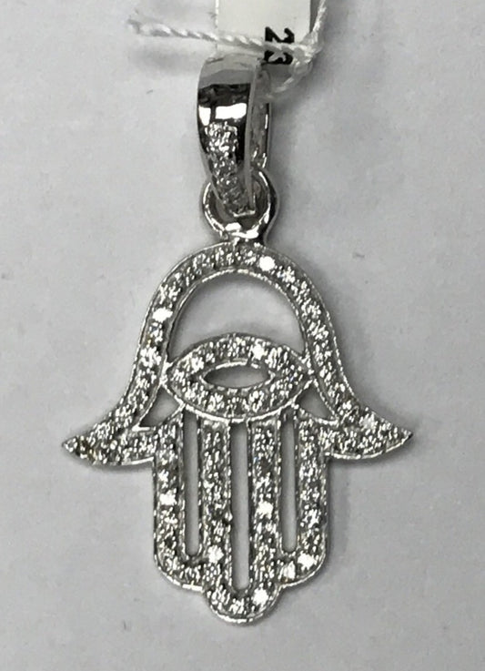 14k Solid Gold Diamond Hamsa Hand