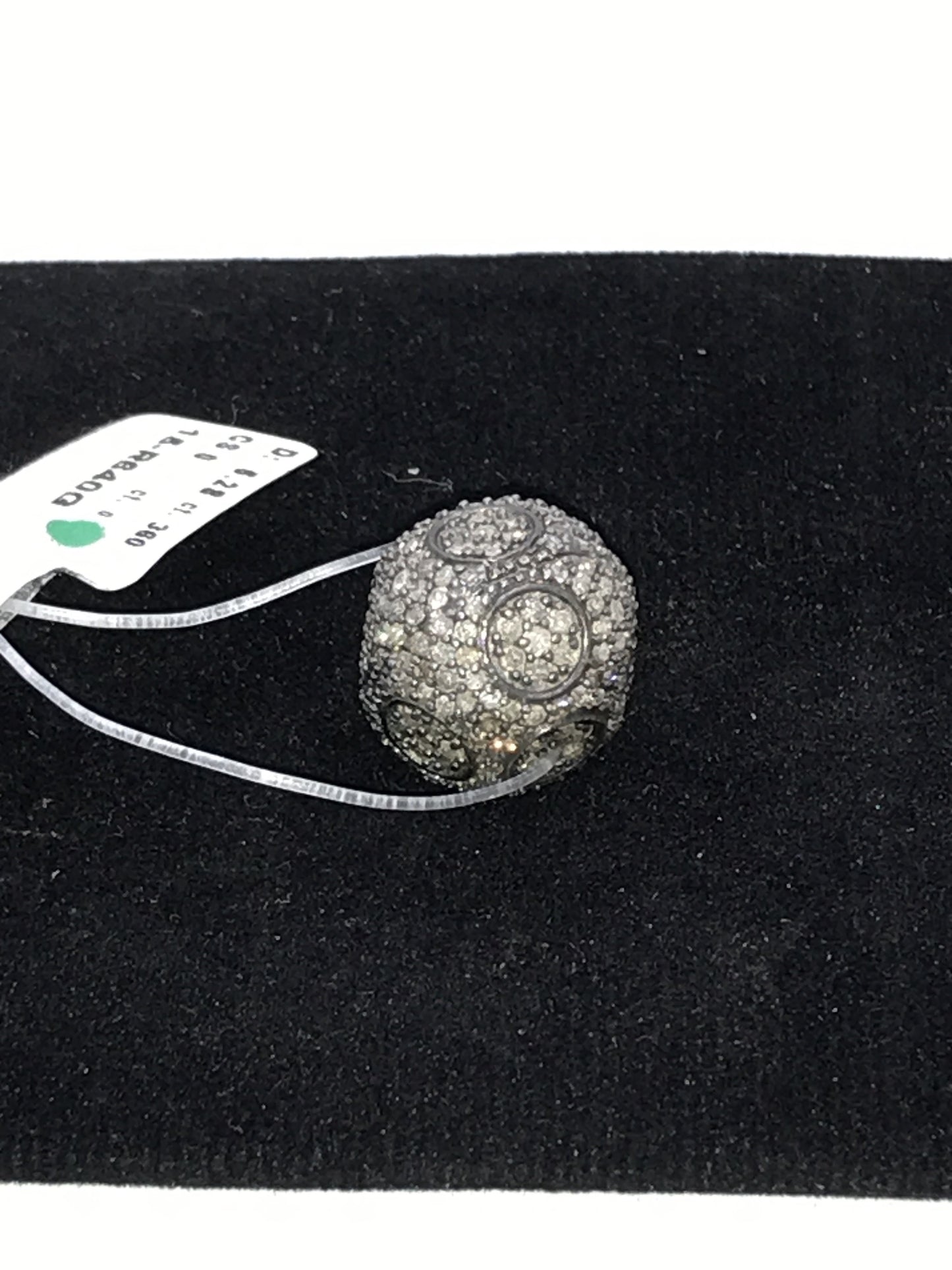 Fancy Shape Silver Pave Diamond Beads