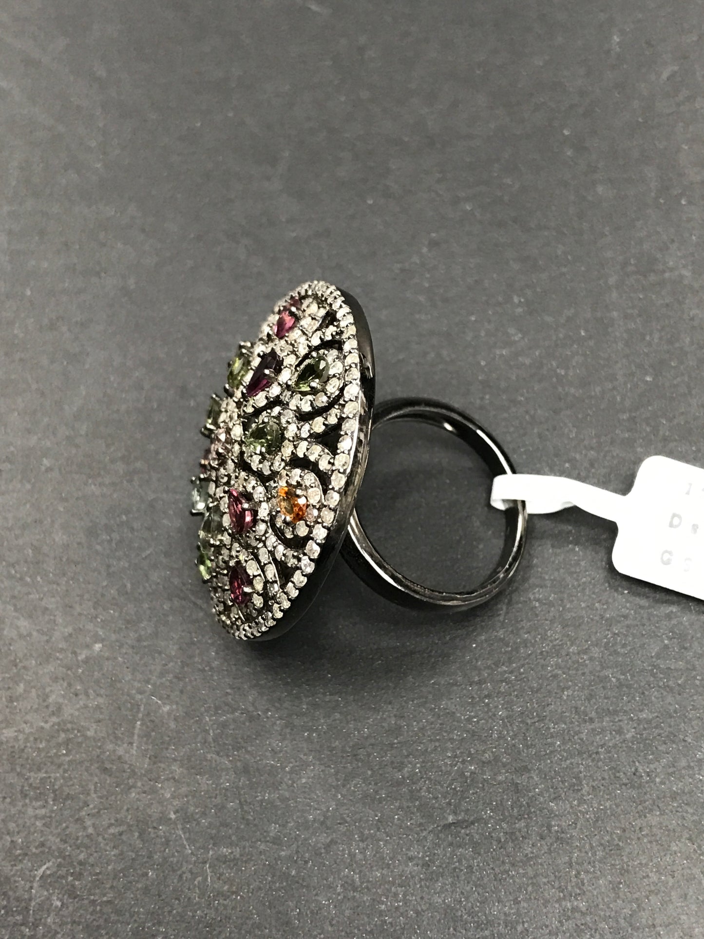 DIAMOND AND MULTI TOURMALINE RINGS