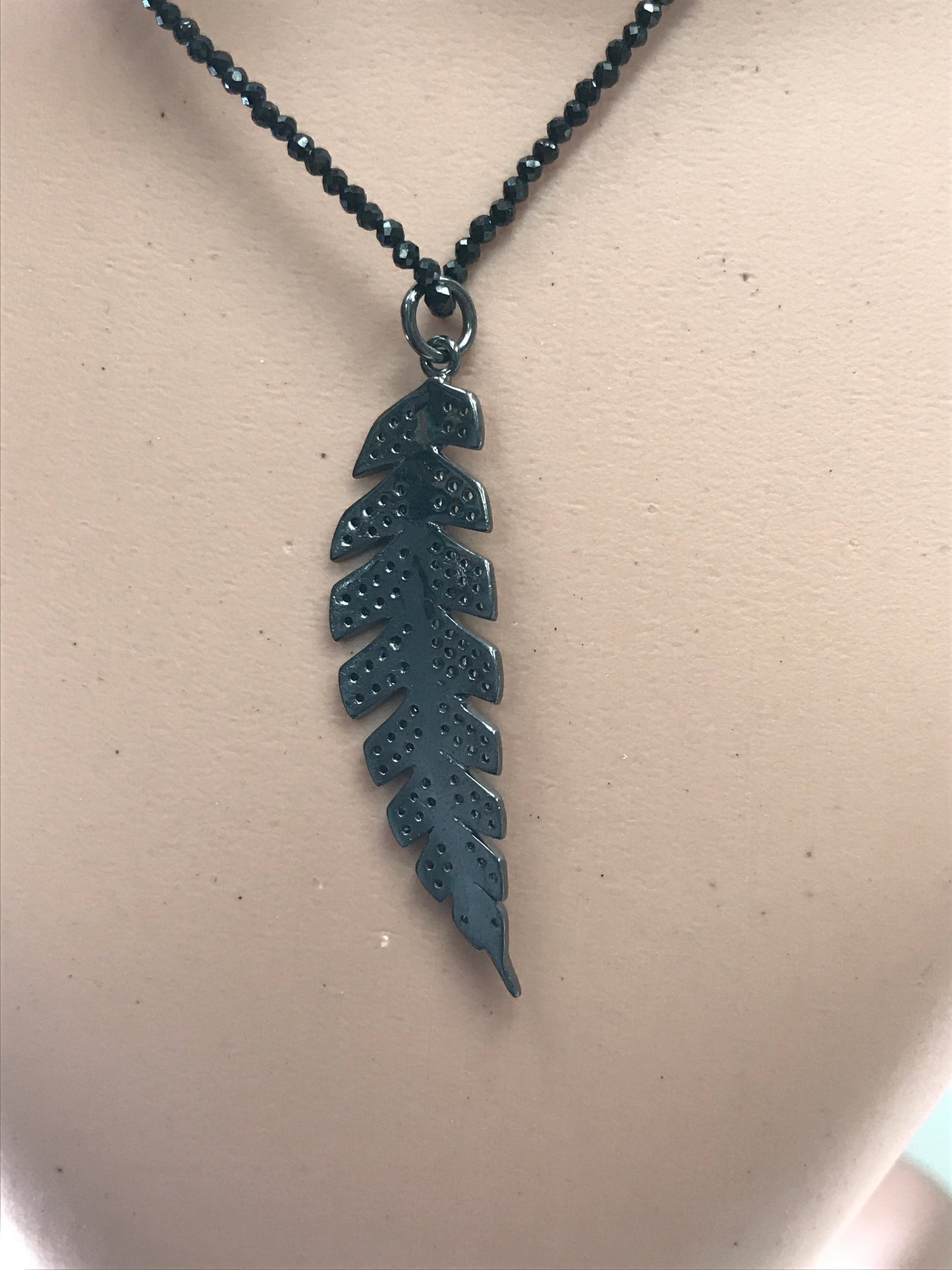 Pave Pendant, Pave Diamond, Pave Leaf Charm, diamond Leaf Charm, Approx 1.80''( 12 x45mm),Pave Connectors, Oxidized Silver