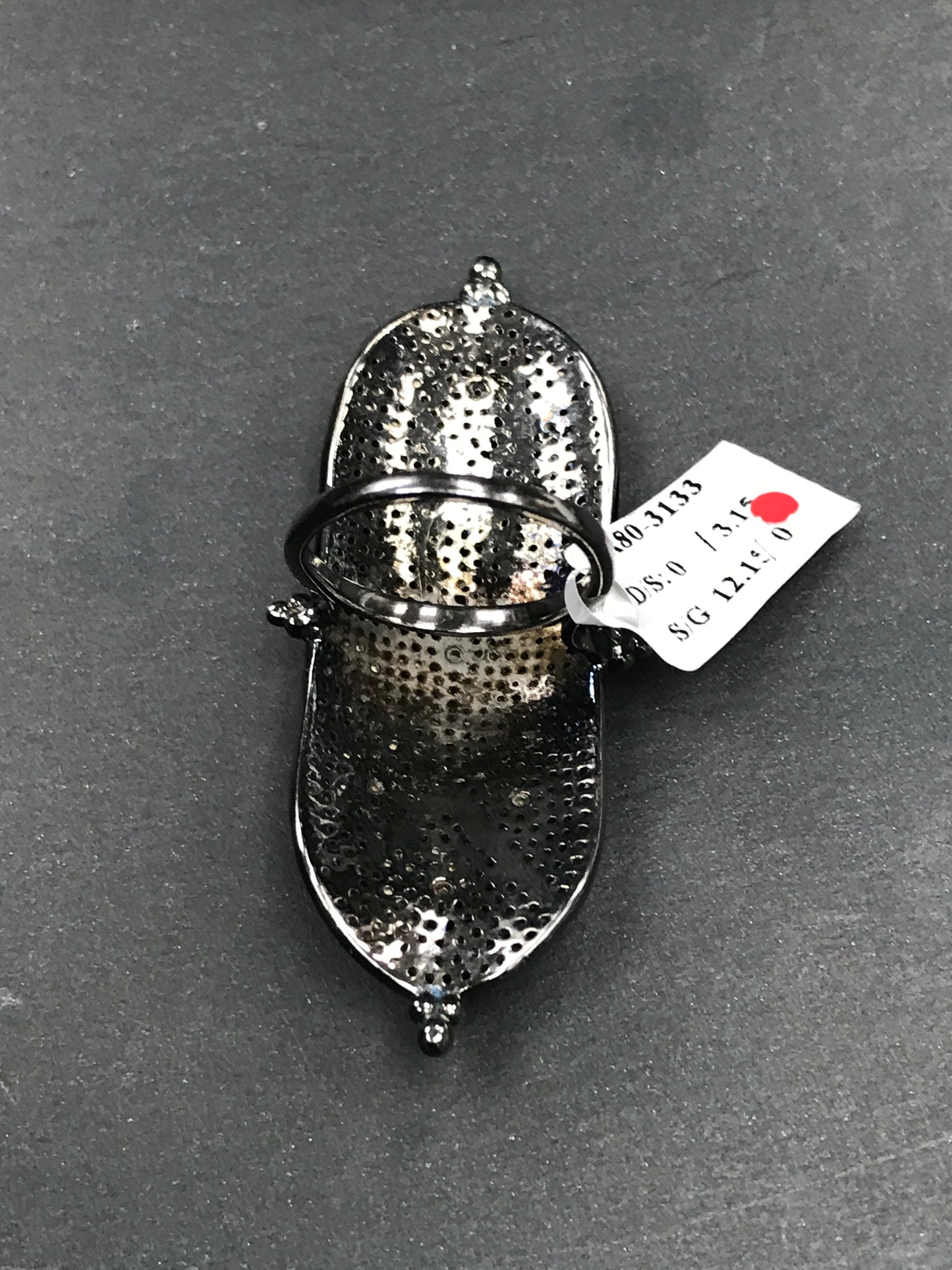 Oval Black Spinel Ring