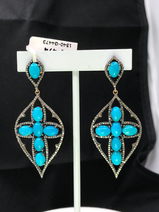 Diamond and Turquoise Earring