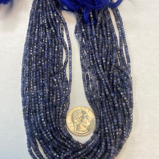 Sapphire, Blue Sapphire Faceted Square, Blue Sapphire faceted box, faceted cube