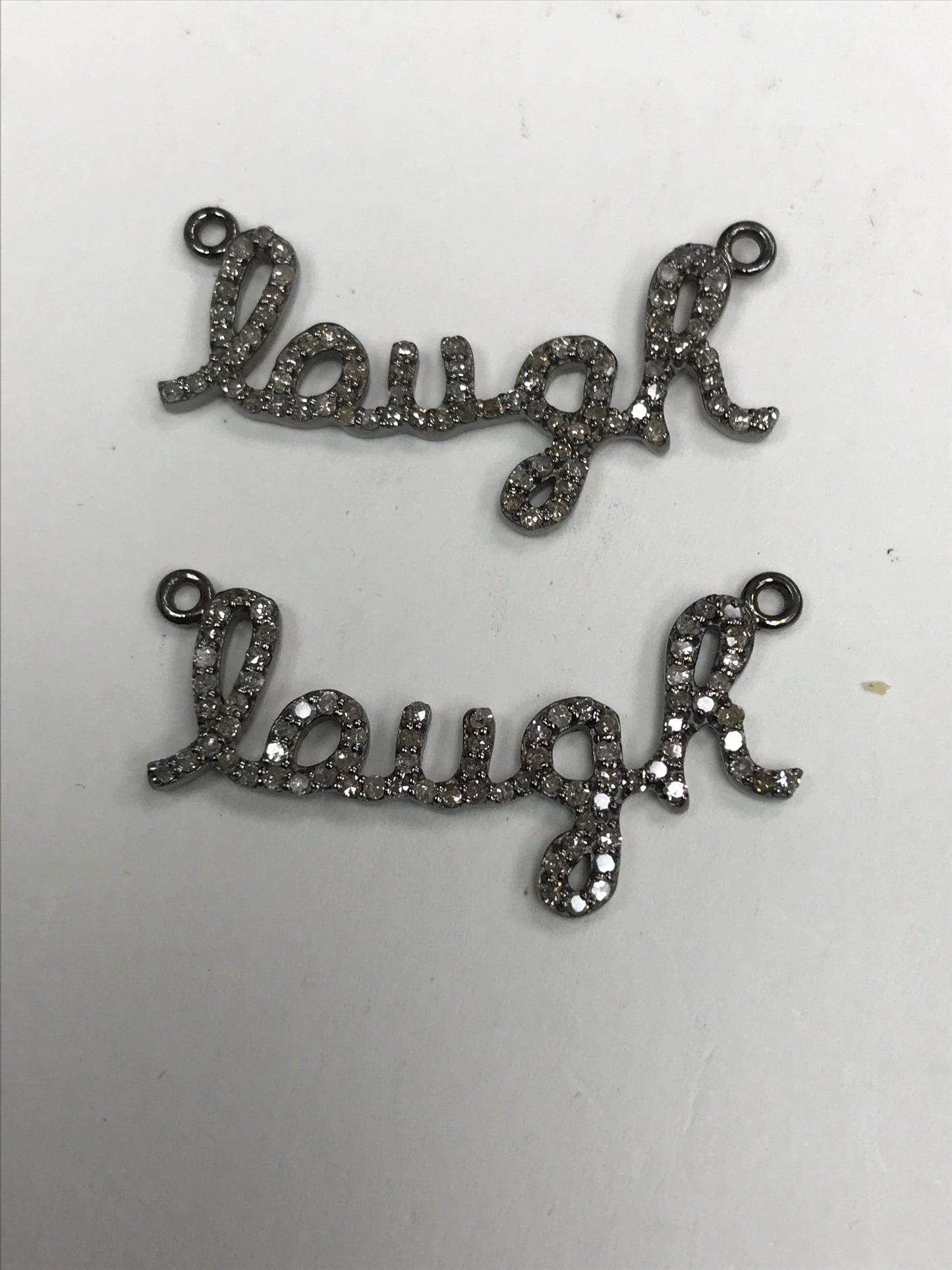 LAUGH WORD DIAMOND PENDANTS CHARMS