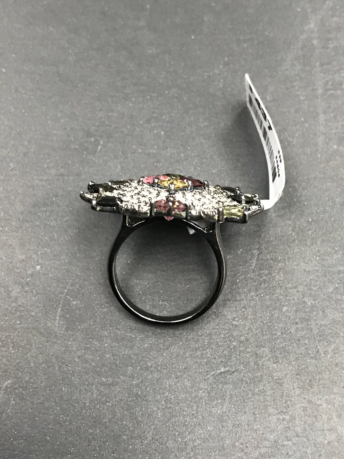 DIAMOND AND MULTI TOURMALINE SILVER RINGS