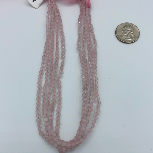 Quartz, Rose Quartz Faceted Beads Coin, Beads Coin Beads, Coin