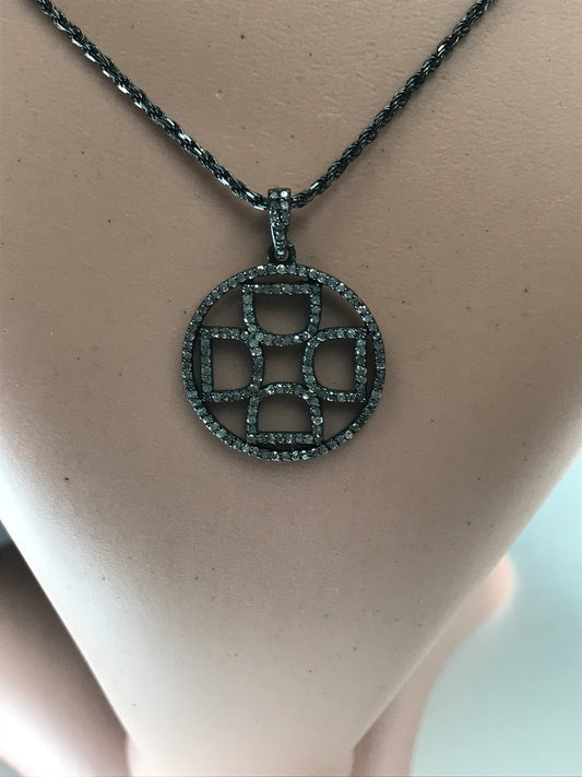 ROUND INITIAL DIAMOND CHARMS PENDANTS